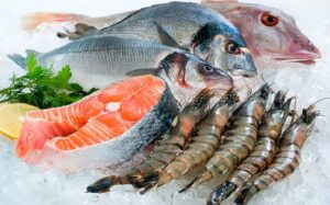 Produits de mer en congélation