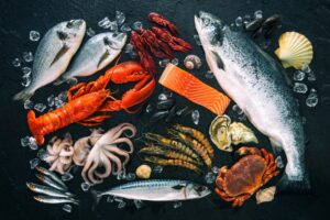 Des crustacés et des poissons